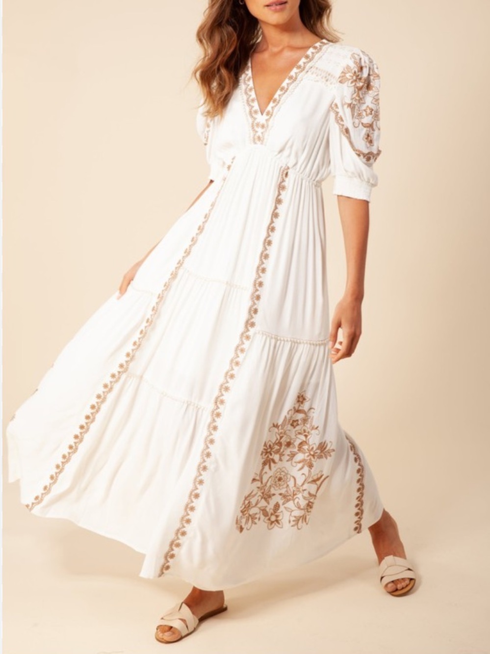 HALE BOB STEPHANI EMBROIDERED MAXI DRESS 
MEDIUM
NEW WITH TAGS